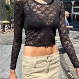 Brandy Melville Black Lace Long Sleeve